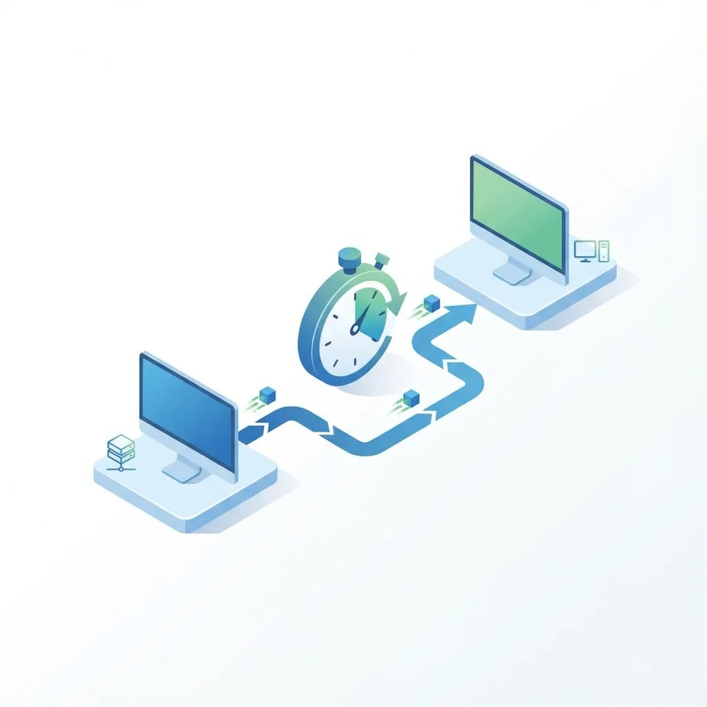 Cronómetro con paquetes de datos entre ordenadores