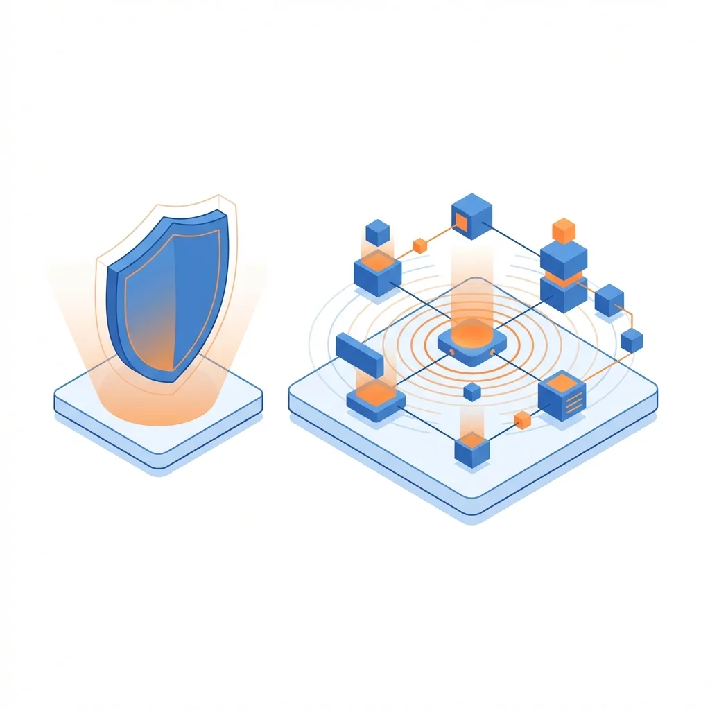 Comparativa entre un escudo simple y una red de detección compleja