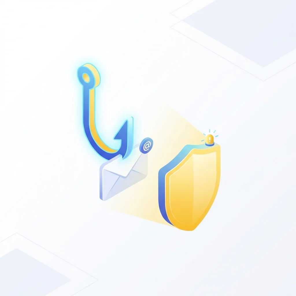 Ciberseguridad: un escudo protegiendo a un usuario de un ataque de phishing